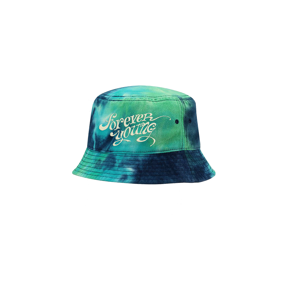 Forever Young Tie Dye Bucket Hat Front