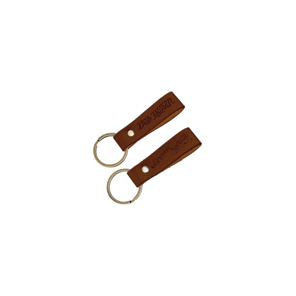 Forever Young Leather Keychain