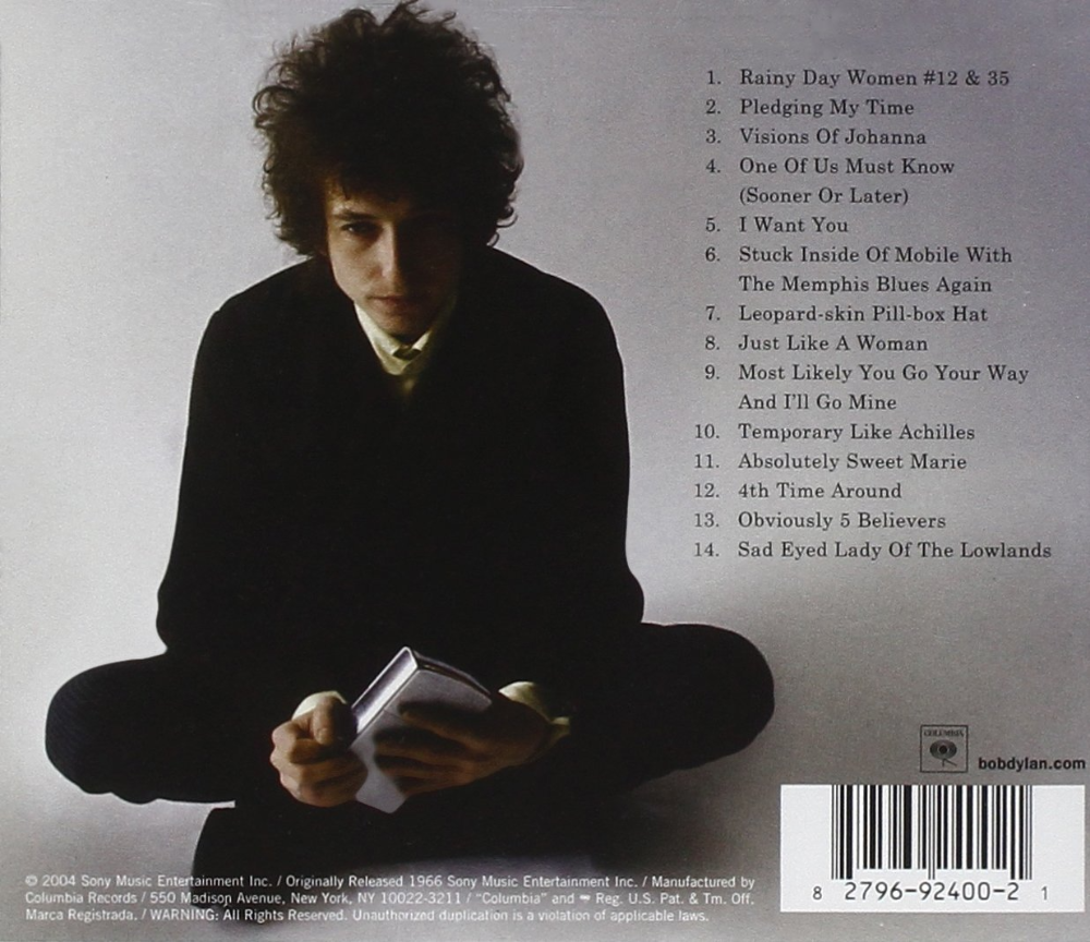 Blonde On Blonde CD Back Cover