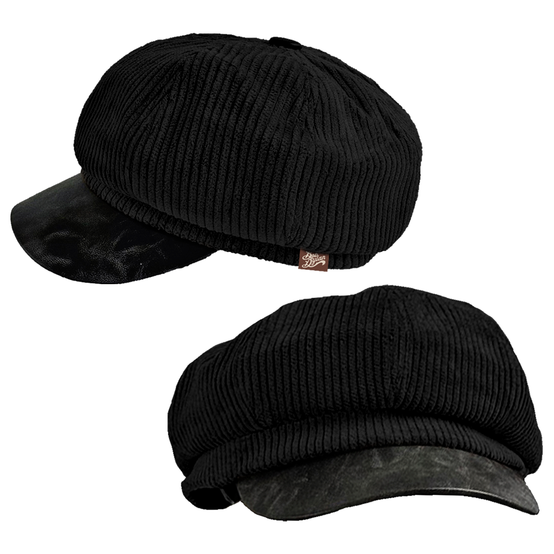 Black Corduroy Hat - Front and side
